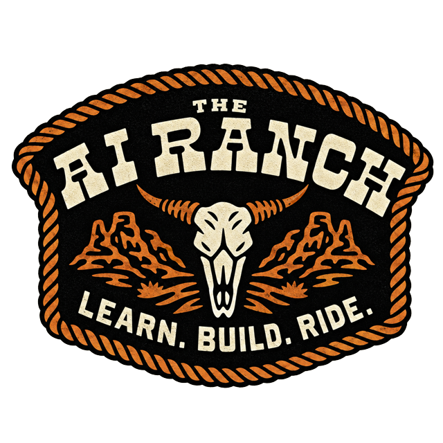 The AI Ranch badge: Learn. Build. Ride.